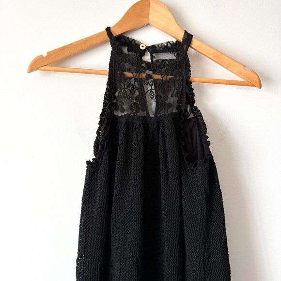 Zara Mixed Knit Cotton Blend Sleeveless Midi Dress NWT Black Size Small - Picture 7 of 12
